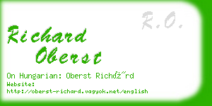 richard oberst business card